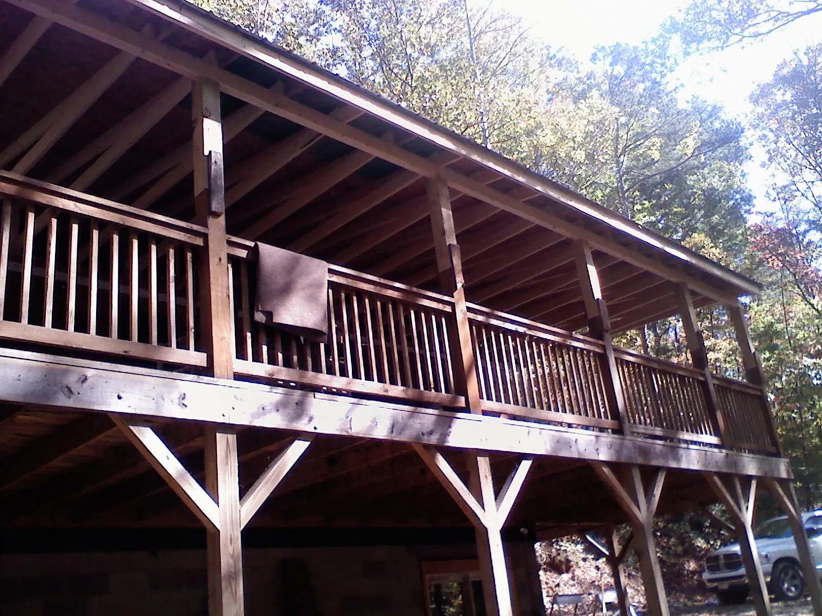 Timber framing under a new elevated porch and deck — Roof Leak Repair in Binford by Roofing Brothers
